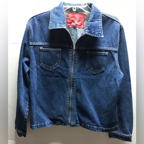 RUSTIC DENIM Women's  Full Zipper Jean Jacket #117636 Large - Picture 1 of 7